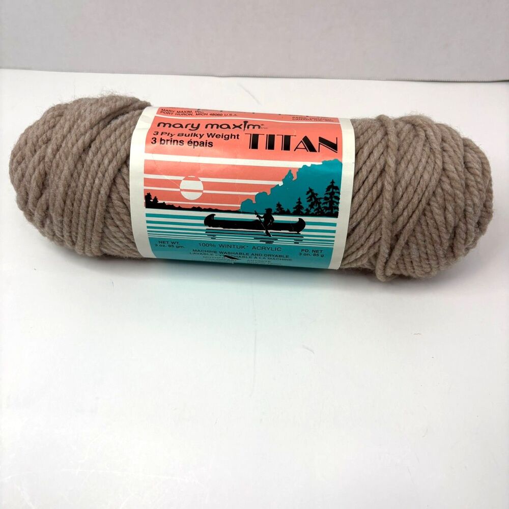 Vintage Mary Maxim Starlette Yarn Fawn Taupe 2056 100% Wintuk Acrylic 3oz